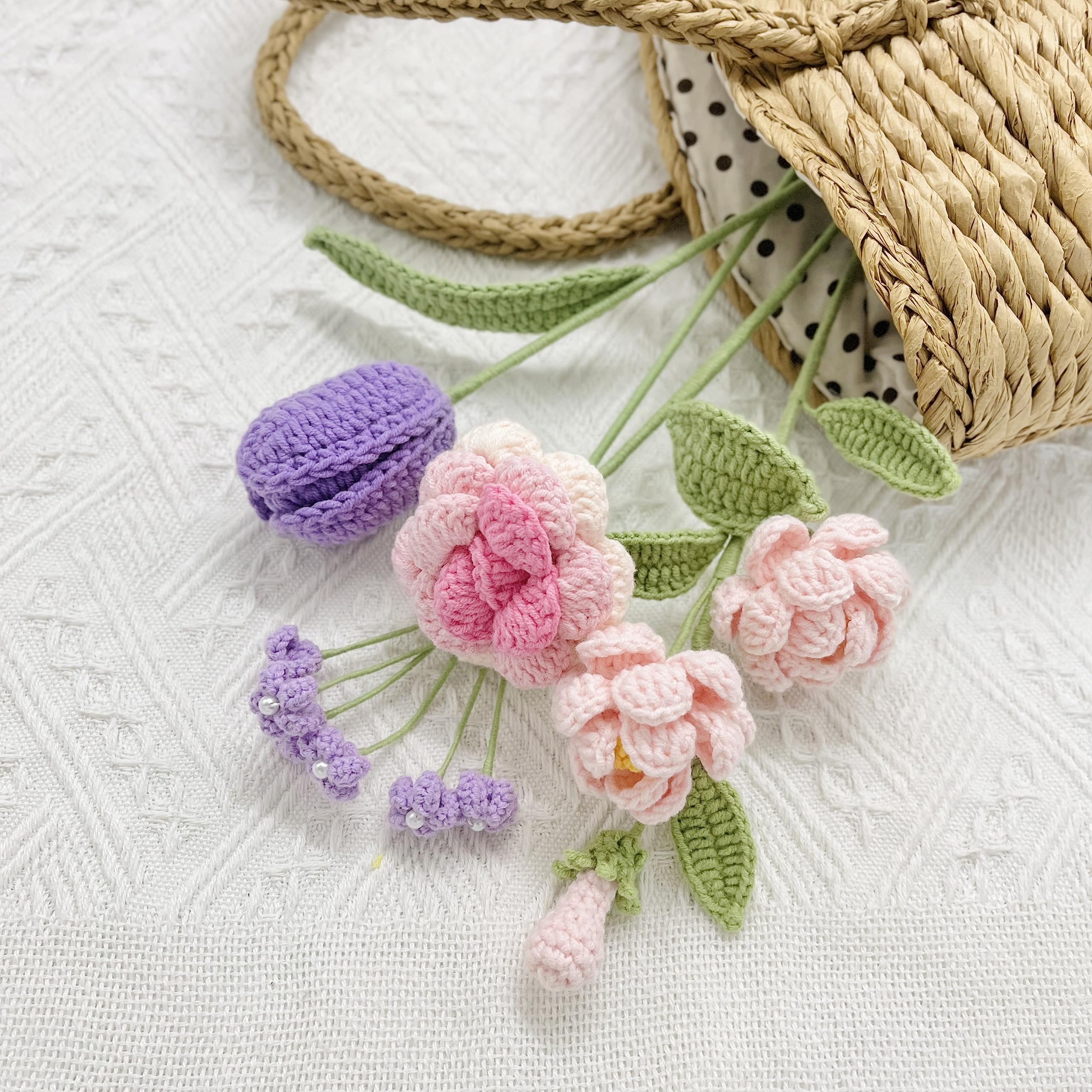 かぎ針花束 クロシェフラワー 書籍掲載作品：オールシーズンクロシェ】《編み物Kit》【かぎ針